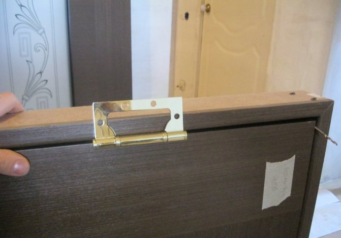 Charnière papillon sur le vantail de la porte