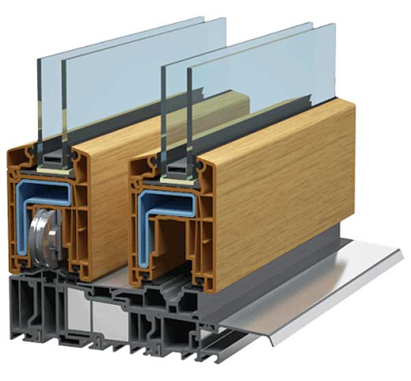 Portes coulissantes en plastique VEKASLIDE, couleur chêne clair