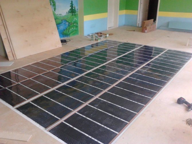 Chauffage par le sol feuille : feuille chauffante infrarouge, installation de feuille chauffante, installation sur le mur