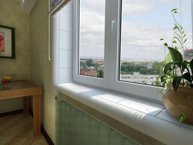 Tuiles sur les pentes des fenêtres