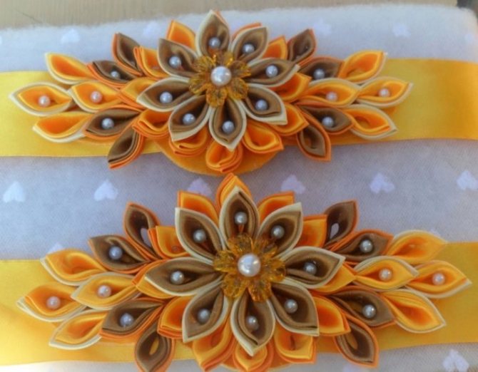 Embrasses pour rideaux utilisant la technique kanzashi: master classes avec photos, porte-bijoux à faire soi-même