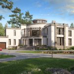 Projet de maison avec fenêtres panoramiques et enduit léger