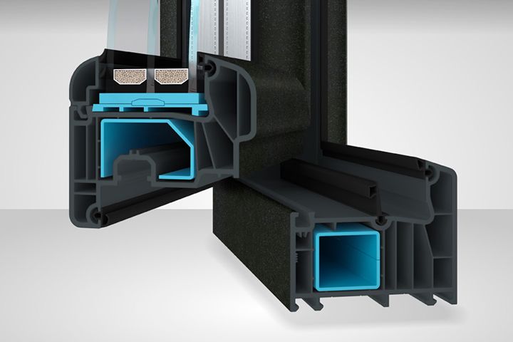 Profilé PVC WDS coloris gris teinté dans la masse