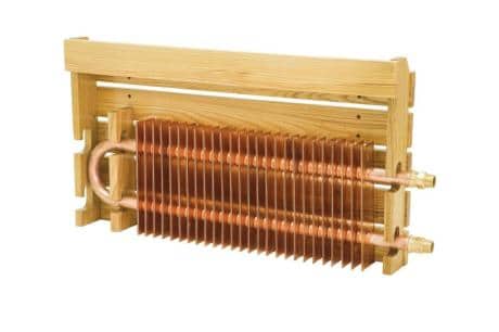 radiateur dans un coffret en bois