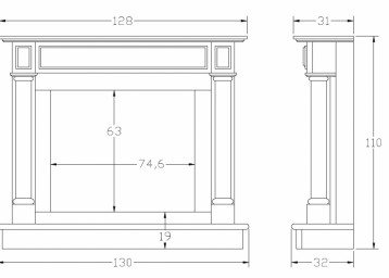 Dimensions du portail mural pour la cheminée électrique
