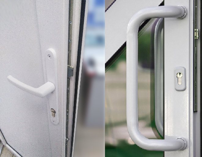 poignées de porte d'entrée en PVC