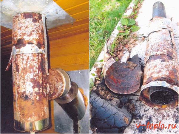 rouille sur le tuyau de cheminée