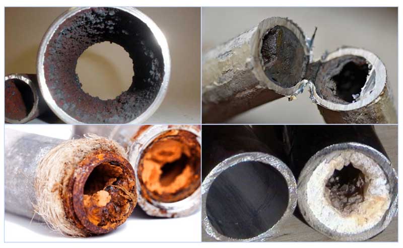 Rouille dans le système de chauffage dans une maison privée