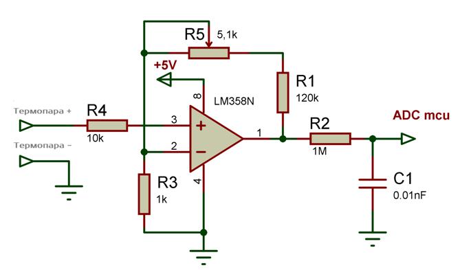 schéma de connexion thermocouple