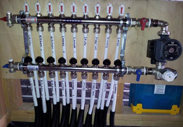 schéma de mélange pour chauffage par le sol