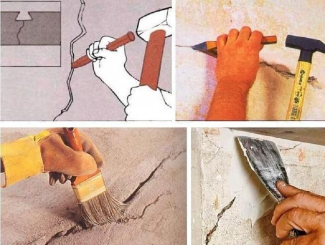 Remplissage de mastic et de crack