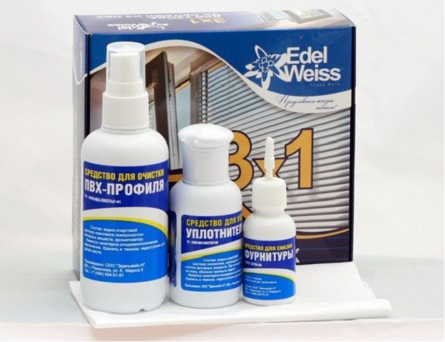 kit spécial pour l'entretien des fenêtres en plastique