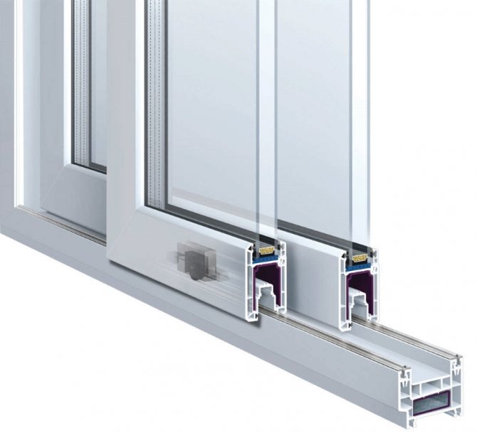 Coupe d'une unité de verre en aluminium avec joints KBE