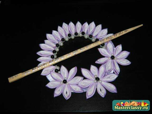 Technique Kanzashi. Cravate pour rideaux Master class