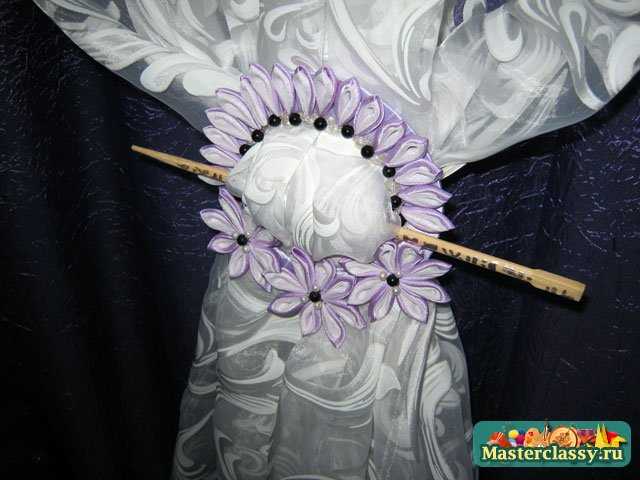 Technique Kanzashi. Cravate pour rideaux Master class