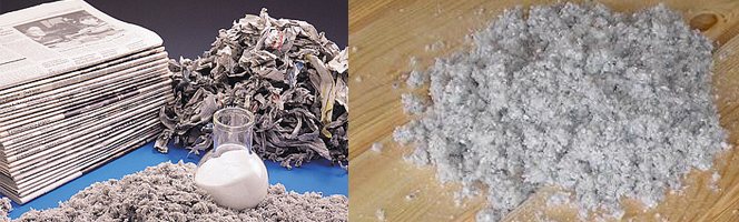 Matériau d'isolation thermique à base de cellulose.