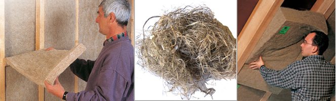 Matériau d'isolation thermique à base de chanvre.