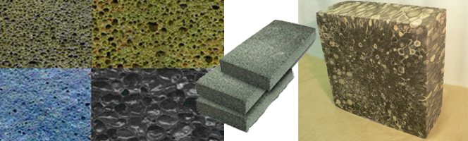 Matériau d'isolation thermique en verre mousse.