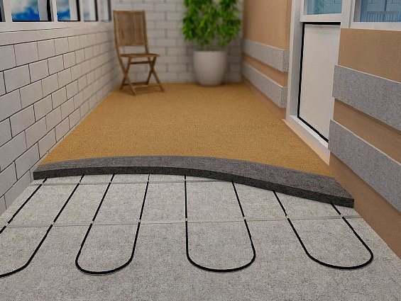 Plancher chaud sur le balcon