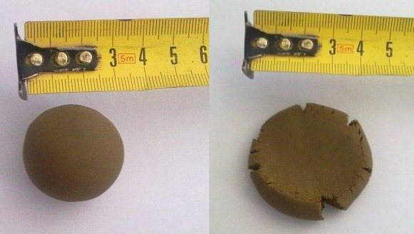 Test de plasticité de l'argile n ° 1: fabrication d'une boule d'argile