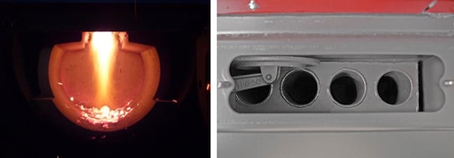 Foyer et échangeur de chaleur de l'unité de pyrolyse