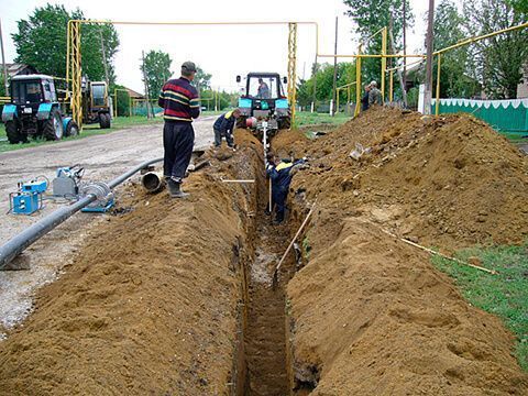 tranchée de tuyau d'égout