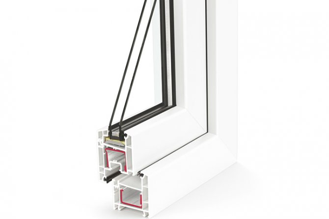 Profilé à trois chambres avec une profondeur d'installation minimale de 58 mm