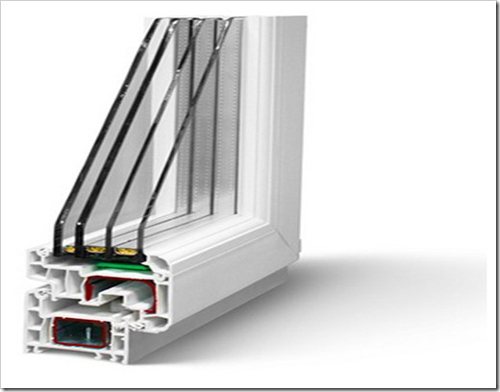 Fenêtre à double vitrage à trois chambres