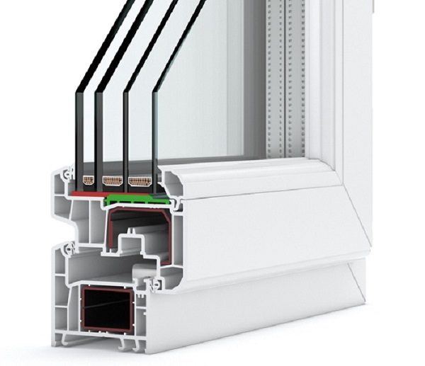 fenêtre à double vitrage à trois chambres