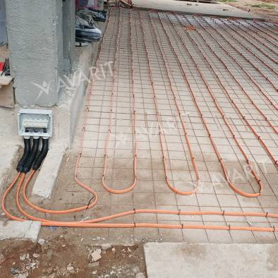 pose du câble sous les dalles