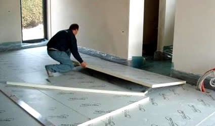 Pose de polystyrène