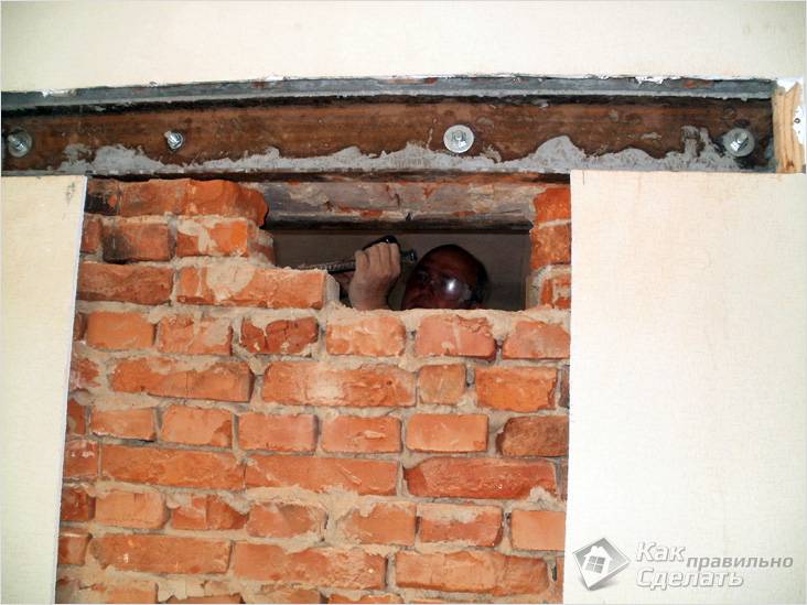 Renforcement de l'ouverture dans le mur porteur