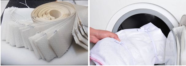 emballer les lattes dans des sacs à linge