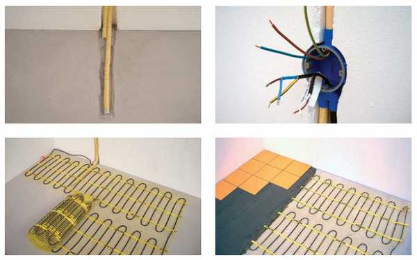 Installation de passe-câbles électriques sous les dalles