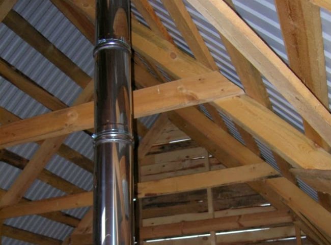 Tuyau sandwich intérieur installé