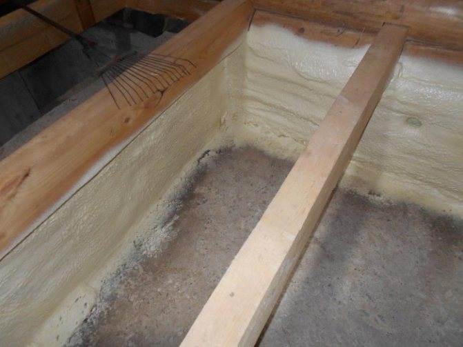 Isolation de la fondation avec de la mousse de polyuréthane