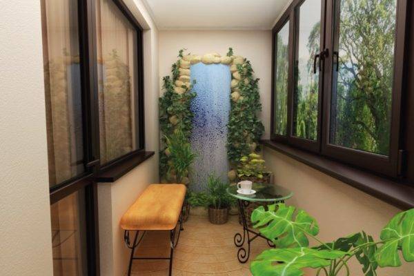 Jardin d'hiver confortable sur la loggia