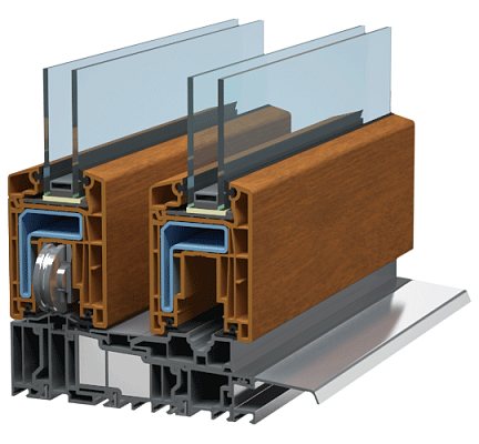 Option de porte Vekaslide en chêne doré