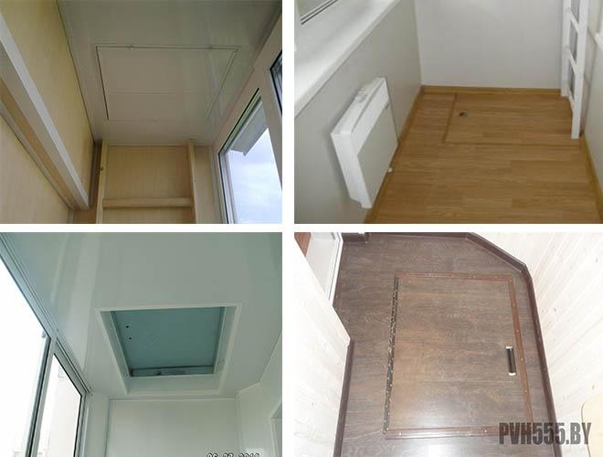 options de finition de la trappe coupe-feu sur le balcon