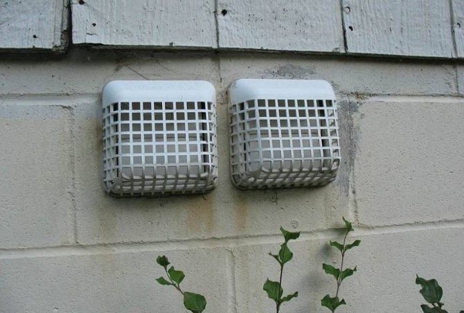 ventilation de la cave dans le garage