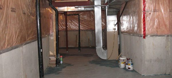 Ventilation au sous-sol d'une maison privée