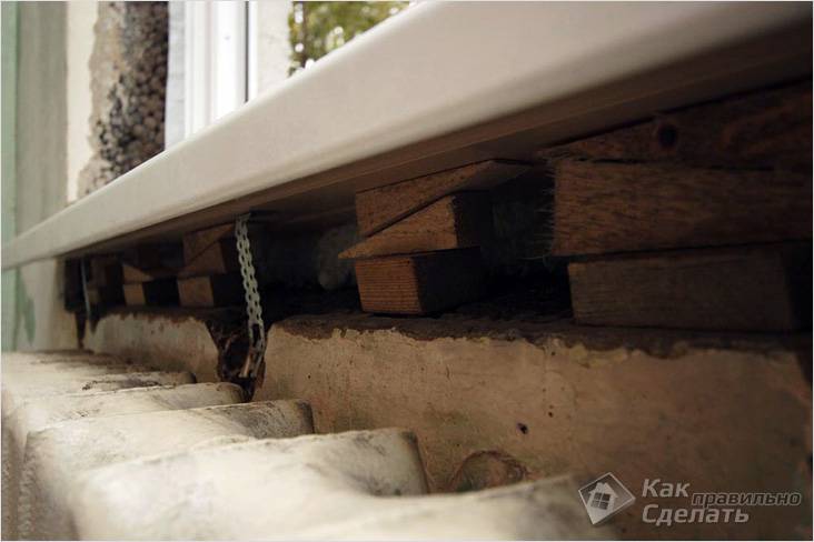 Vue de dessous du rebord de fenêtre