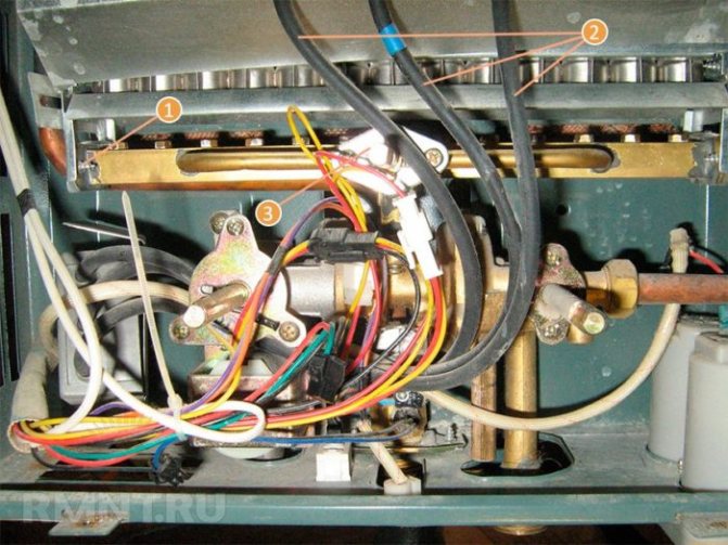 Structure interne d'une chaudière à gaz