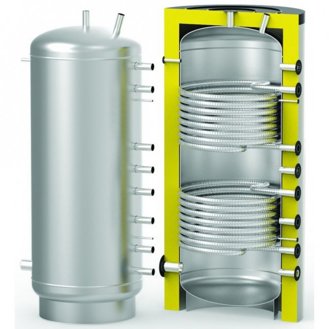 l'intérieur de la chaudière à chauffage indirect