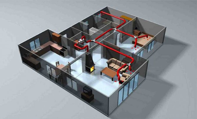 aéré ​​avec cheminée