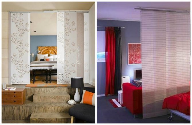 rideaux japonais comme cloison