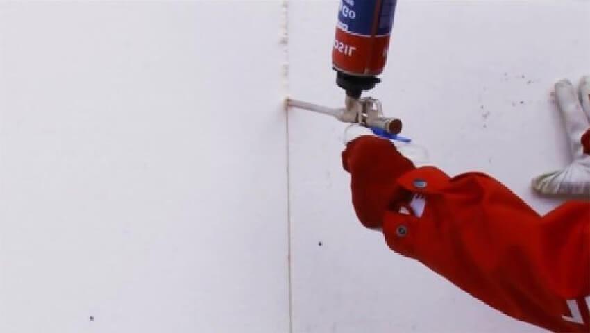 Écumes moussantes entre les feuilles