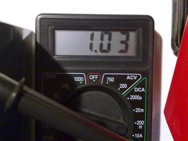 Courant de charge au début